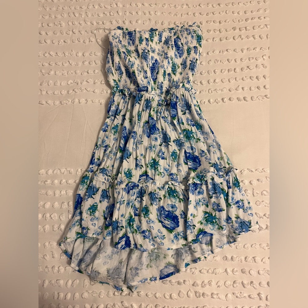 Sky to Moon strapless ruffle mini dress